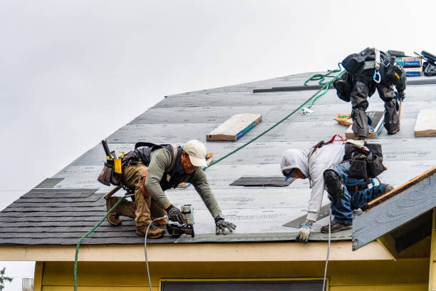 Professional Storm Damage Roof Repair technician working in Akron, IN